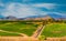 Temecula Valley`s  vineyards are bright green and lush in the afternoon sun