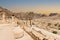 The temenos gate at the end of The Colonnaded Street in the ancient city of Petra, Jordan