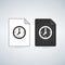 Temp Document file vector icon withclock icon. flat sign for mobile concept and web design. Paper doc simple solid icon. Symbol, l