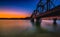 Tempe bridge at dusk.