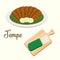 Tempeh Indonesian Food vector design illustration 03
