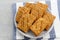 Tempeh, Tempe Goreng or Fried tempeh is Indonesia traditional food.