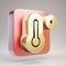 Temperature High icon. Golden Temperature High symbol on red matte gold plate
