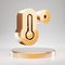 Temperature High icon. Yellow Gold Temperature High symbol on golden podium