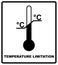 Temperature limits. Cargo signs. Temperature Sensitive. Black silhouette isolated on white. Vector illustration. Package