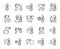 Temperature line icons. Thermometer, Check body temperature, Fever diagnostic. Coronavirus control. Vector