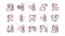 Temperature line icons. Thermometer, Check body temperature, Fever diagnostic. Coronavirus control. Vector