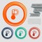 Temperature, Medicine thermometer, Weather climate icon on the red, blue, green, orange buttons for your website and design with s