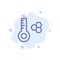 Temperature, Temperature Meter, Thermometer Blue Icon on Abstract Cloud Background