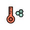 Temperature, Temperature Meter, Thermometer  Flat Color Icon. Vector icon banner Template