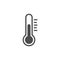 Temperature, thermometer icon, vector illustration. Flat design