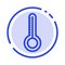 Temperature, Thermometer, Weather Blue Dotted Line Line Icon