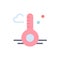 Temperature, Thermometer, Weather, Spring  Flat Color Icon. Vector icon banner Template