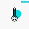 Temperature, Thermometer, Weather turquoise highlight circle point Vector icon