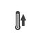 Temperature up arrow vector icon