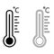 Temperature vector icon cet. hot and cold climate illustration sign collection. termometer symbol.