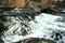 Tempestuous river with small stone rapids