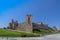 The Templar castle of Ponferrada adorned for the celebration of