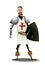 Templar knight standing on white background