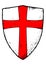 Templar shield with a red cross