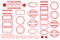 Template alphabet, number, percent, dollar, dot, star, rectangle, lines oval circle rubber stamp effect for your element design
