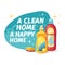 Template banner with chemical battle product for house cleaning. Layout for Cleaning service with household chemicals