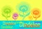 Template banner from Dancing Decorative Dandelion in Zen tangle style colorful