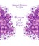 Template with Beautiful abstract flowers bouquet lilac on white