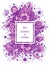 Template with Beautiful abstract flowers bouquet in lilac on white