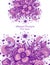 Template with Beautiful abstract flowers bouquet lilac on white