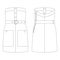 Template belted bustier dress with pockets vector illustration flat design outline clothing