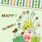 Template birthday greeting card