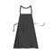 Template of black blank chef apron, realistic vector illustration isolated.