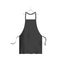 Template of black fabric apron, realistic vector illustration isolated on white.