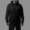 Template of a black oversized hoodie on a bearded man, for design, branding, advertising, front