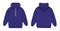 Template blank flat violet hoodie. Hoodie sweatshirt with long sleeve flatlay mockup for design and print. Hoody front