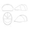 Template breathable flat cap vector illustration flat sketch design