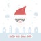 Template for card, invitation. Vector illustration with Secret Santa, landscape, text, Gift delivering for Christmas