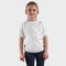 Template children`s blank clothes for design presentation and logo, a white T-shirt on a cute kid for advertising