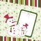 Template christmas greeting card with snowmen