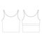 Template cropped fit bra top vector illustration flat design outline clothing