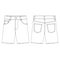 Template cropped short pants jeans men vector illustration flat design