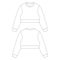 Template cropped sweater vector illustration flat sketch design