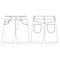 Template cuff hem short pants jeans men vector illustration flat design