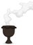 Template of dark copal`s censer with smoke and white space, Vector illustration