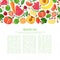 Template design booklet with the decor of the fruit. Horizontal pattern of natural foods