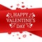 Template design Happy valentine`s day card. Holiday poster with red color tape and special valentine`s text. Romanti