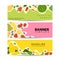 Template design with horizontal healthy food banner fruits, vegetables Vector illustration for market