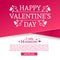 Template design Valentine banner. Happy valentine`s day brochure with decoration pink tape for sale. Romantic poster