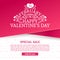 Template design Valentine banner. Happy valentine`s day brochure with decoration pink tape for sale. Romantic poster